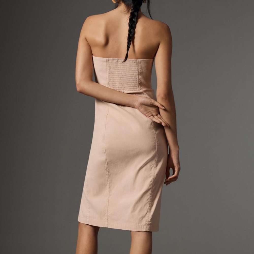 NWT Anthropologie Strapless Light Pink Rose Dress - Picture 2 of 7